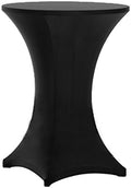 30x42 Inch Highboy Spandex Cocktail Table Covers Black, Cocktail Table Tablecloth, Fitted Stretch Cocktail