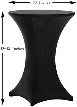 30x42 Inch Highboy Spandex Cocktail Table Covers Black, Cocktail Table Tablecloth, Fitted Stretch Cocktail, alternate view 3