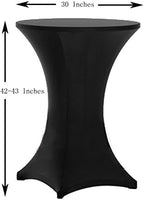 30x42 Inch Highboy Spandex Cocktail Table Covers Black, Cocktail Table Tablecloth, Fitted Stretch Cocktail, alternate view 3