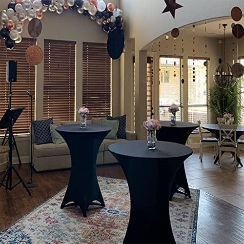 30x42 Inch Highboy Spandex Cocktail Table Covers Black, Cocktail Table Tablecloth, Fitted Stretch Cocktail, alternate view 6