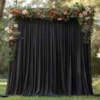 30x7ft Wrinkle Free Black Backdrop Curtain for Parties Soft Fabric Drapes Wedding Black Curtain Backdrop for
