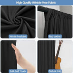 30x7ft Wrinkle Free Black Backdrop Curtain for Parties Soft Fabric Drapes Wedding Black Curtain Backdrop for, alternate view