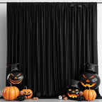 30x7ft Wrinkle Free Black Backdrop Curtain for Parties Soft Fabric Drapes Wedding Black Curtain Backdrop for, alternate view