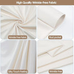 30x7ft Wrinkle Free Ivory Backdrop Curtain for Parties Soft Fabric Drapes Wedding Ivory Curtain Backdrop for, alternate view
