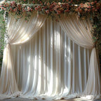 30x7ft Wrinkle Free Ivory Backdrop Curtain for Parties Soft Fabric Drapes Wedding Ivory Curtain Backdrop for, alternate view