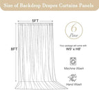 30x8ft Brown Backdrop Curtain for Parties Wrinkle Free Fabric Backdrop Curtain Wedding Photo Backdrop Drapes for, alternate
