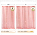30x8ft Dusty Rose Tulle Backdrop Curtain with Lights String for Parites, Sheer Photo Backdrop Curtains with, alternate view 3