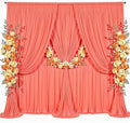 30x8ft Orange Backdrop Curtain for Parties Wrinkle Free Fabric Backdrop Curtain Wedding Photo Backdrop Drapes
