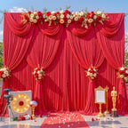30x8ft Red Backdrop Curtain for Parties Wrinkle Free Fabric Backdrop Curtain Birthday Party Photo Backdrop