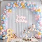 30x8ft White Backdrop Curtains for Parties Wrinkle Free Fabric Backdrop Curtain Wedding Photo Drapes Backdrop, alternate view