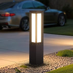 31.5" Solar Pathway Lights Outdoor, Dusk to Dawn Landscape Path Lights in Black Grey