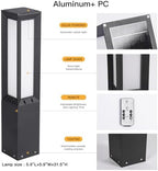 31.5" Solar Pathway Lights Outdoor, Dusk to Dawn Landscape Path Lights in Black Grey, alternate view 2