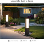 31.5" Solar Pathway Lights Outdoor, Dusk to Dawn Landscape Path Lights in Black Grey, alternate view 4