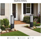31.5" Solar Pathway Lights Outdoor, Dusk to Dawn Landscape Path Lights in Black Grey, alternate view 5