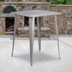 31.5" Sq Silver Metal Bar Height Table