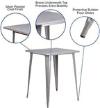 31.5" Sq Silver Metal Bar Height Table, alternate view 4