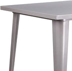 31.5" Sq Silver Metal Bar Height Table, alternate view 5