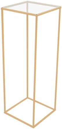 31 in Gold Wedding Flower Stand with Acrylic Top Panel