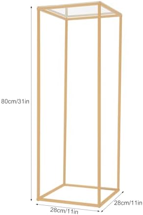 31 in Gold Wedding Flower Stand with Acrylic Top Panel, alternate view 3
