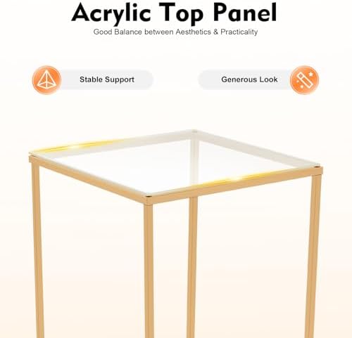 31 in Gold Wedding Flower Stand with Acrylic Top Panel, alternate view 5