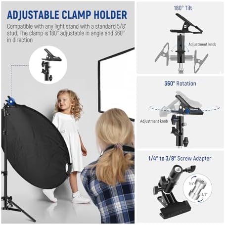 32"/80cm 5 in 1 Light Reflector with Clamp & Hand Grips, RF-80II, alternate view 5