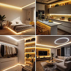32.8ft COB LED Strip Light Warm White, High Bright LED Strips with 320LEDs, RF Remote and UL Power Supply, 3000K, alternate
