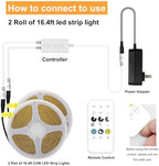 32.8ft COB LED Strip Light Warm White, High Bright LED Strips with 320LEDs, RF Remote and UL Power Supply, 2700K, alternate