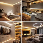 32.8ft COB LED Strip Light Warm White, High Bright LED Strips with 320LEDs, RF Remote and UL Power Supply, 2700K, alternate