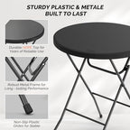 32" Cocktail Table, Folding Round Table Bar Height, High Top Table, alternate view 4