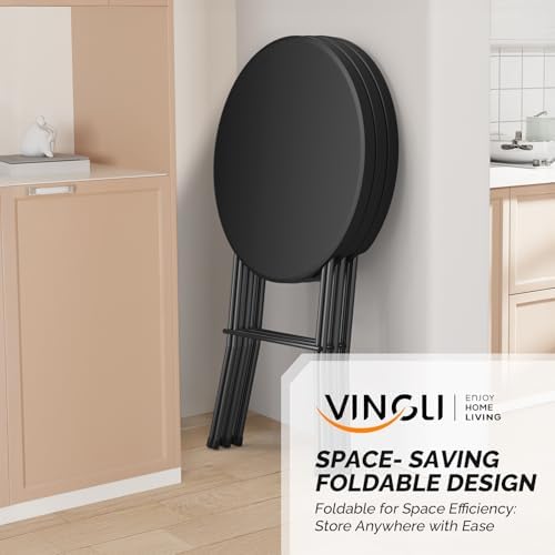 32" Cocktail Table, Folding Round Table Bar Height, High Top Table (Pack of 2), alternate view 5