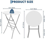 32" Folding Cocktail Table, HDPE Round High Top Table with Metal Frame, alternate view 3