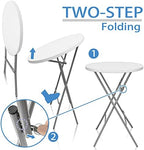 32 Inch Cocktail Tables Set of 2, Round Folding Bar Height, White in White, alternate view 5