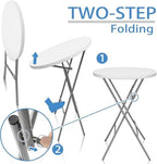 32-Inch Folding Cocktail Table, Bar Height Round Table, 2 Pack, White in White, alternate view 5