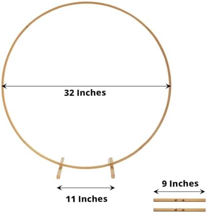 32 inch Gold Metal Round Hoop Wedding Centerpiece, Large Scale Self Standing Floral Frame for Head Tables and, alternate view