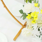 32 inch Gold Metal Round Hoop Wedding Centerpiece, Large Scale Self Standing Floral Frame for Head Tables and, alternate view