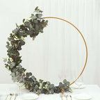 32 inch Gold Metal Round Hoop Wedding Centerpiece, Large Scale Self Standing Floral Frame for Head Tables and, alternate view