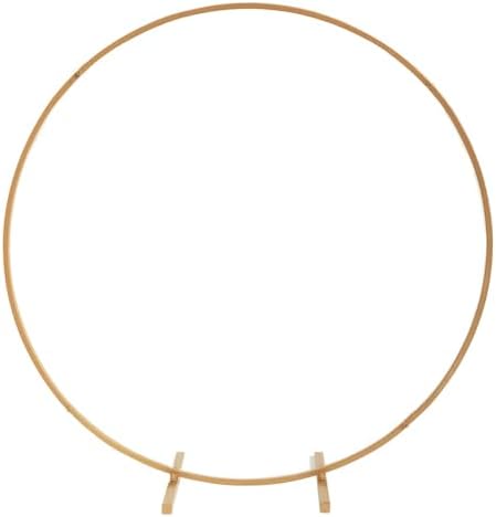32 inch Gold Metal Round Hoop Wedding Centerpiece, Large Scale Self Standing Floral Frame for Head Tables and, alternate view