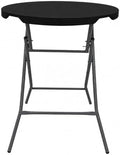 32 Inch Round 43 Inch Bar Height Folding Table, Black Commercial Cocktail High Top Table with Removable Legs