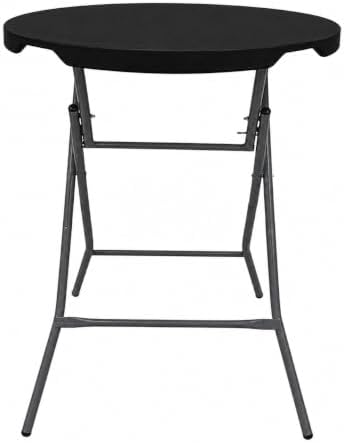 32 Inch Round 43 Inch Bar Height Folding Table, Black Commercial Cocktail High Top Table with Removable Legs