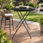 32 Inch Round 43 Inch Bar Height Folding Table, Black Commercial Cocktail High Top Table with Removable Legs, alternate view