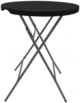 32 Inch Round 43 Inch Bar Height Folding Table, Black Commercial Cocktail High Top Table with Removable Legs, alternate view