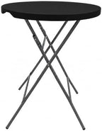 32 Inch Round 43 Inch Bar Height Folding Table, Black Commercial Cocktail High Top Table with Removable Legs, alternate view