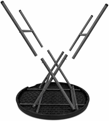 32 Inch Round 43 Inch Bar Height Folding Table, Black Commercial Cocktail High Top Table with Removable Legs, alternate view