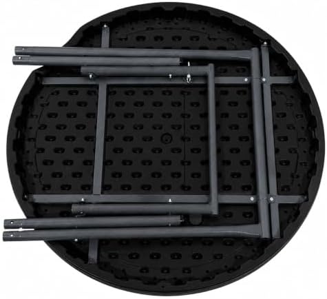 32 Inch Round 43 Inch Bar Height Folding Table, Black Commercial Cocktail High Top Table with Removable Legs, alternate view