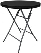 32 Inch Round 43 Inch Bar Height Folding Table, Black Commercial Cocktail High Top Table with Removable Legs, alternate view