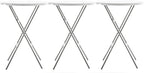 32 Inch Round 43 Inch Bar Height White Granite Folding Patio Table Set of 3