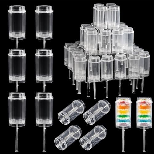 32 Pack Push Cake Pop Containers & 32 Holes Acrylic Clear Cake Stand, Plastic Reusable Round Shaped Push Up, alternate view 4