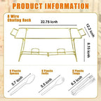 32 Pack Wire Buffet Rack Stand Folding Chafing Stand Chrome Frame Serving Trays Food Warmer with Plastic Tongs, alternate