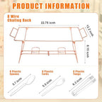 32 Pack Wire Buffet Rack Stand Folding Chafing Stand Chrome Frame Serving Trays Food Warmer with Plastic Tong, alternate view