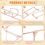 32 Pack Wire Buffet Rack Stand Folding Chafing Stand Chrome Frame Serving Trays Food Warmer with Plastic Tong, alternate view